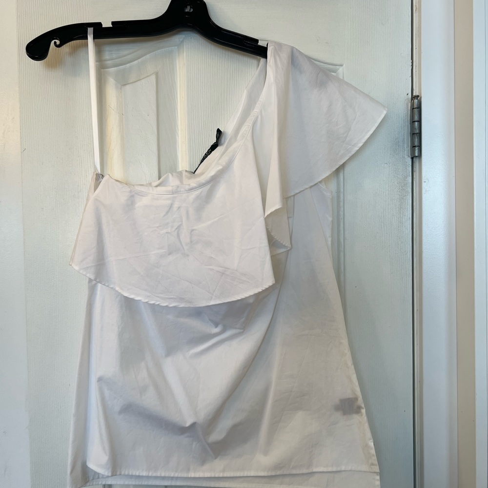 Ralph Lauren one shoulder ruffle top NWT